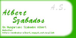 albert szabados business card